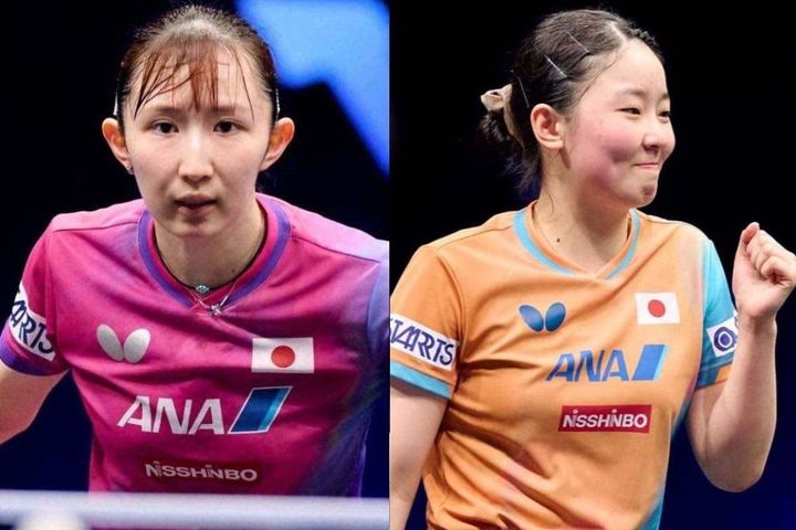 早田ひな、張本美和（C）ITTF、WTT