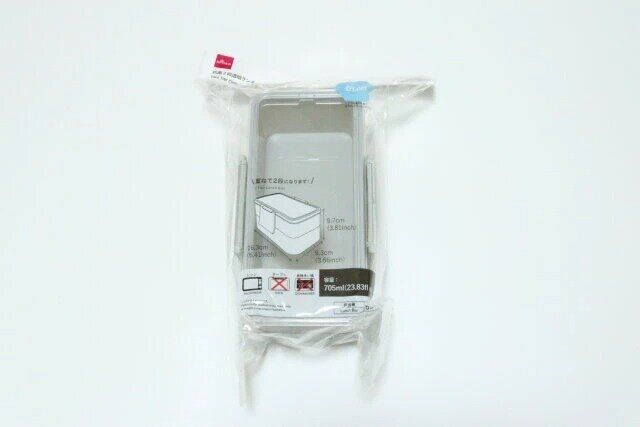 ダイソー 抗菌2段透明ランチボックス（705mL） パッケージ