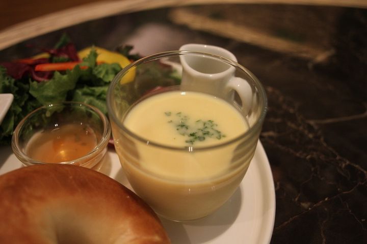 冷製コーンスープとゼリー