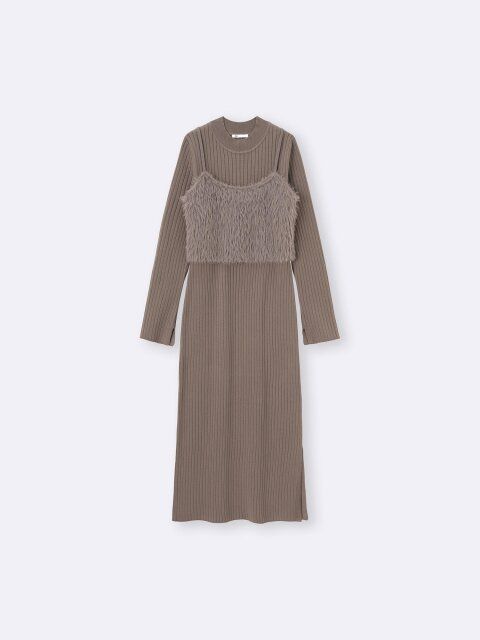 2025gu秋冬女性おすすめ2ピースビスチェセットワンピース
