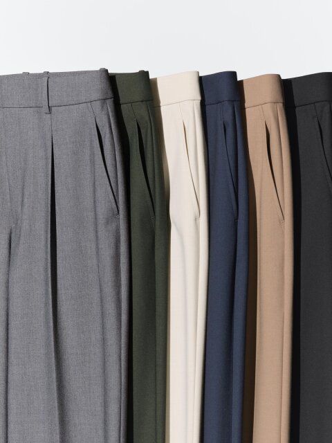 ユニクロ タックワイドパンツ 6色