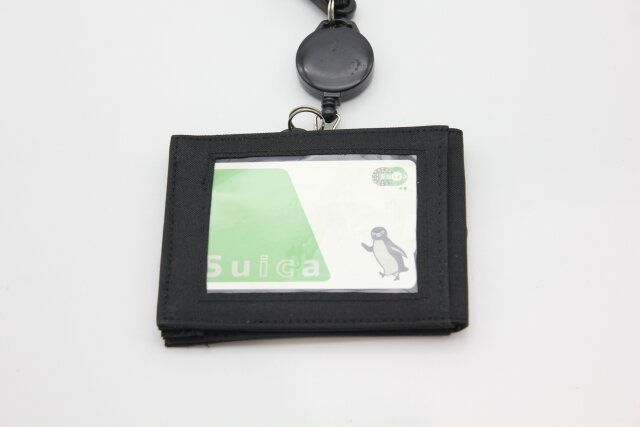 ダイソーのリール付カードケース 内側両面ポケットを横向きで使用