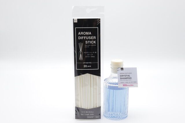 アロマディフューザー用スティック（ホワイト） アロマディフューザー（クリスタルシャンプー）