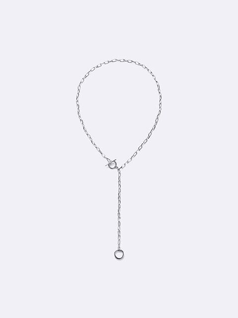 GU ラリエットチェーンサークルネックレス 85 SILVER