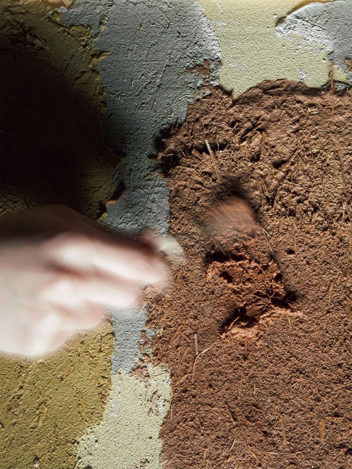 土壁アートワークを作るワークショップ。