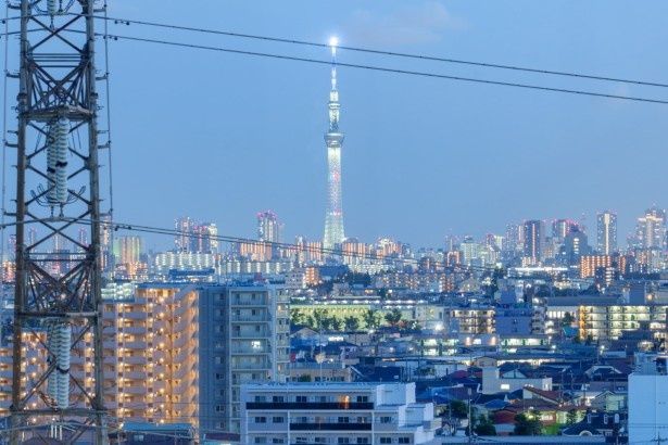 夜は輝くスカイツリーを望むことも 画像提供：草加市役所資産活用課