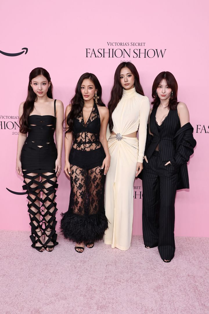 Nayeon, Jihyo, Tzuyu and Momo of TWICE attend Victoria's Secret Fashion Show 2025 on October 15, 2025 in New York City. 