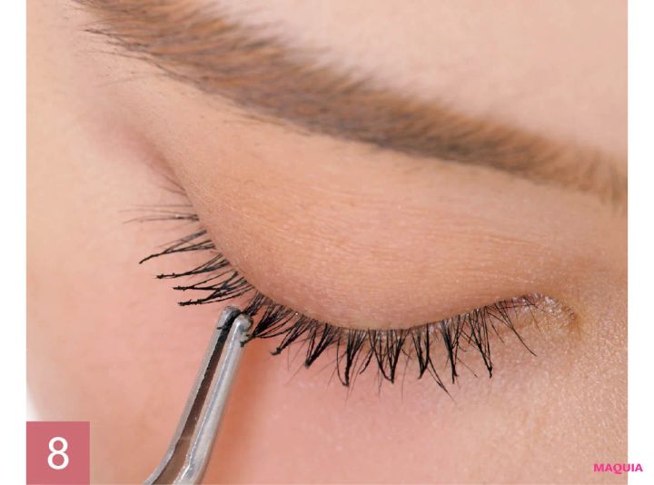 佐々木れな アイドルまつ毛 作り方 ピンセットで毛先を束に