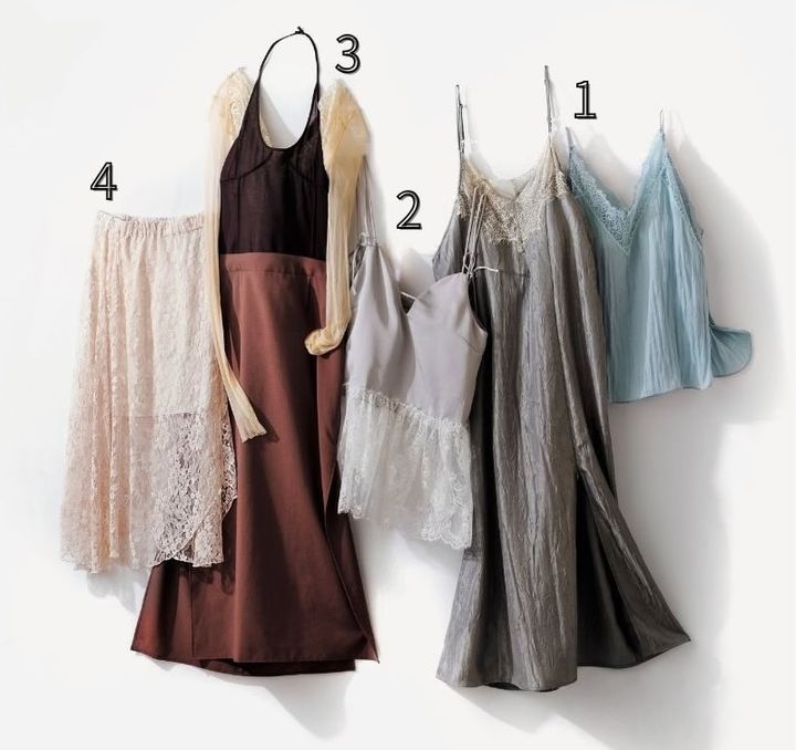 儚げなレース、艶めくサテン…… 上品な甘さを重ねて今年らしく