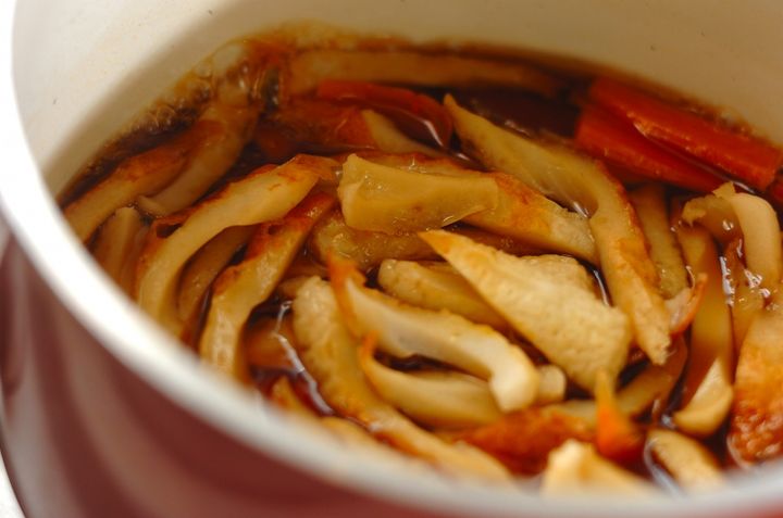 ホウレン草とちくわの卵とじの作り方1