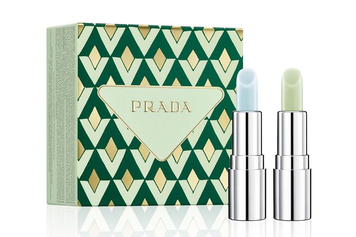 バーム ミニセット ￥7,700（10月24日よりプラダ ビューティ トウキョウ・公式オンラインストア先行、10月31日より全国限定発売） ※セット内容／リップ バーム オプティマイジング ケア U000（ミニサイズ）、リップ バーム ブラッシング ケア U001（ミニサイズ）