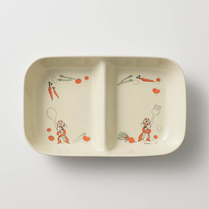 洗い物が減る２つ仕切りのランチプレート チップ＆デール スプーン＆フォーク