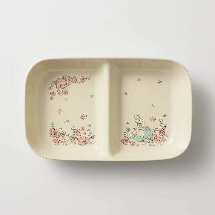 洗い物が減る２つ仕切りのランチプレート アリス＆チェシャ猫