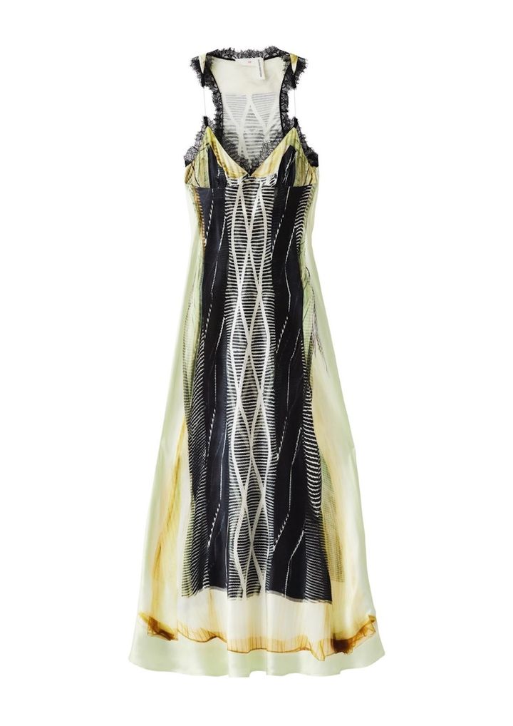 プリンテッド サテン ドレス ￥9,999