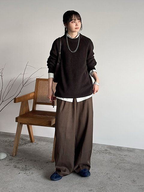 ブラウンニットコーデ3