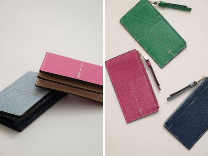 画像: 左「Leather business card holder」各￥31,900、右「Leather card holder」各￥50,600 出典：ロンハーマン