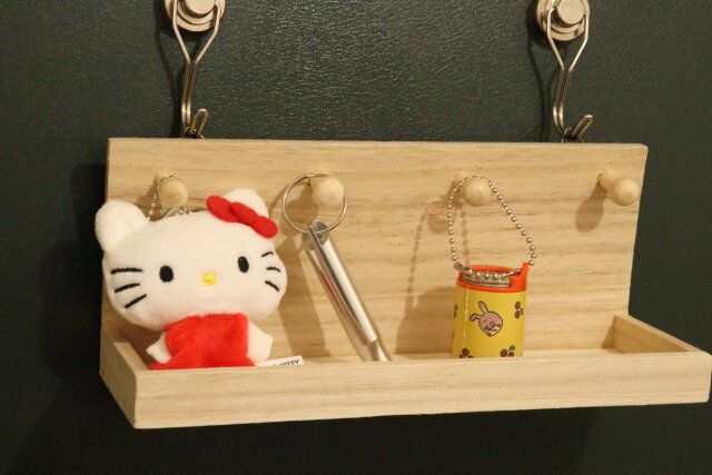 ダイソー 木製ウォールインテリア（フック付） 使用例