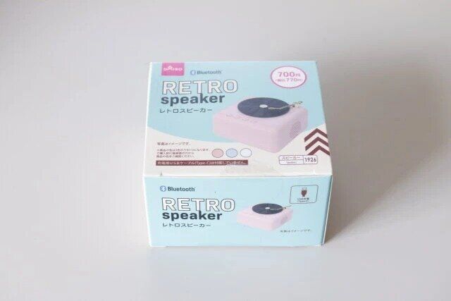 ダイソー レトロスピーカー（レコードプレーヤー型） パッケージ