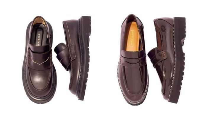 歩きやすい厚底ローファー