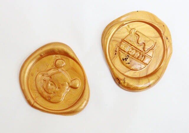 ダイソーのスタンプヘッド シーリングスタンプ用 くまのプーさんの完成例