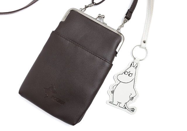 MOOMIN［ムーミン］ジップポケット付きがま口スマホショルダー＆ムーミンバッグチャーム