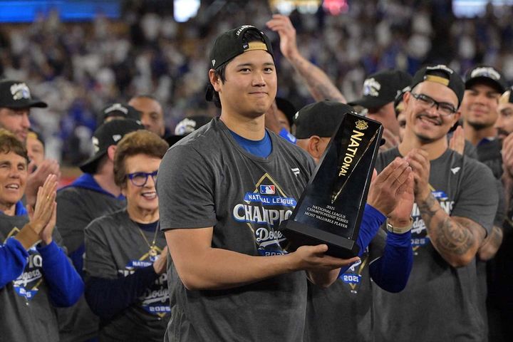 ナ・リーグ優勝決定シリーズMVPに輝いた大谷翔平（C）ロイター