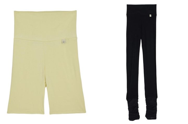 画像: 左「Mizuno×Ameri HIGH WAIST HALF LEGGINGS」￥4,500、右「Mizuno×Ameri SHEER DOCKING FULL L LEGGINGS」￥7,000 出典：アメリ ヴィンテージ