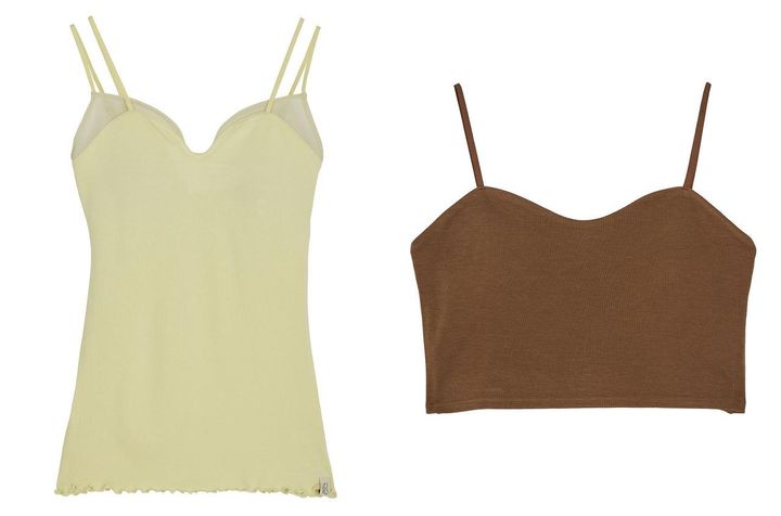 画像: 左「Mizuno×Ameri SHEER DOCKING CAMISOLE TOPS」￥6,500、右「Mizuno×Ameri CROPPED CAMISOLE TOPS」￥5,000 出典：アメリ ヴィンテージ