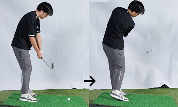 難しいツマ先下がりのライは「前傾角度のキープ」で攻略しよう！