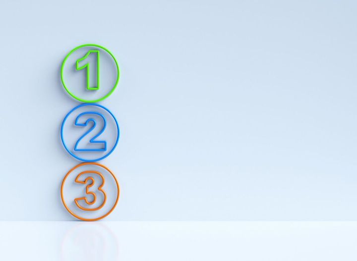 丸数字の1、2、3