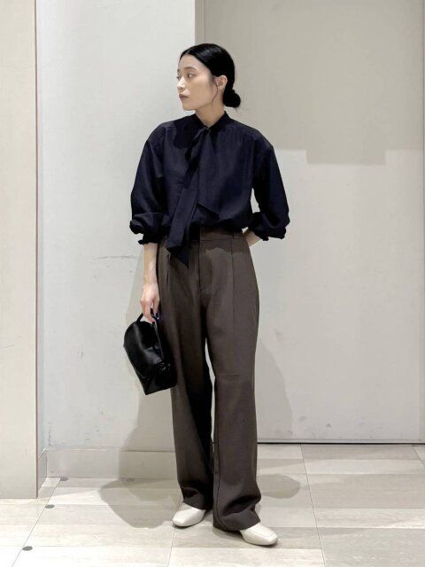 2025秋グローバルワーク2WAYリボンタイブラウス