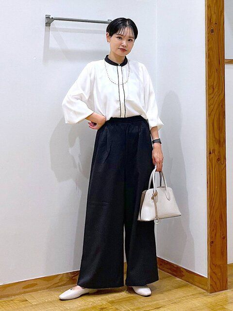 2025秋グローバルワークキレイつづくパイピングブラウス