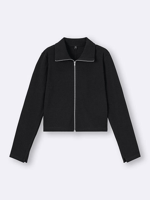 GUのリブダブルジップカーディガン