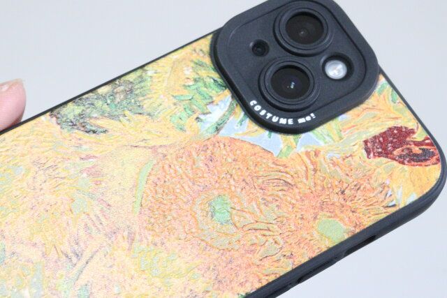 iP15／14用ケース 立体印刷 ひまわり 質感