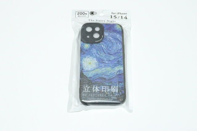 ダイソーのiP15/14用ケース 立体印刷 星月夜のパッケージ