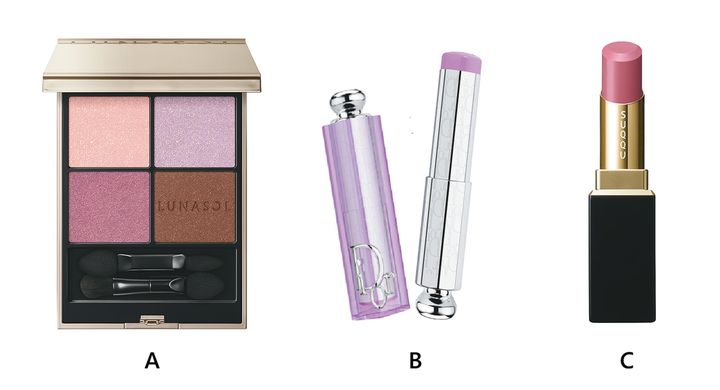 肌の白さと透け感を高めるパープルがヒット。