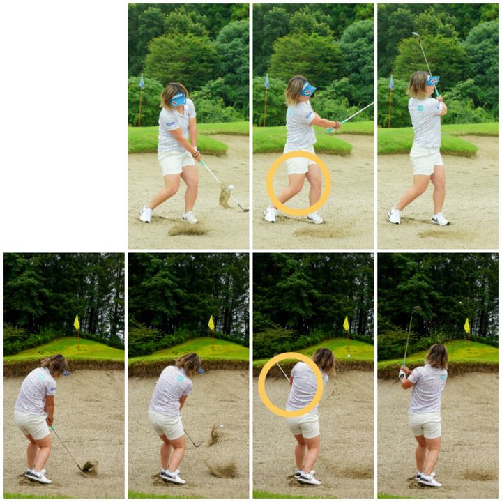 女子プロのバンカーショットを見て上手くなる！ アドレス＆ボール位置比較してみて