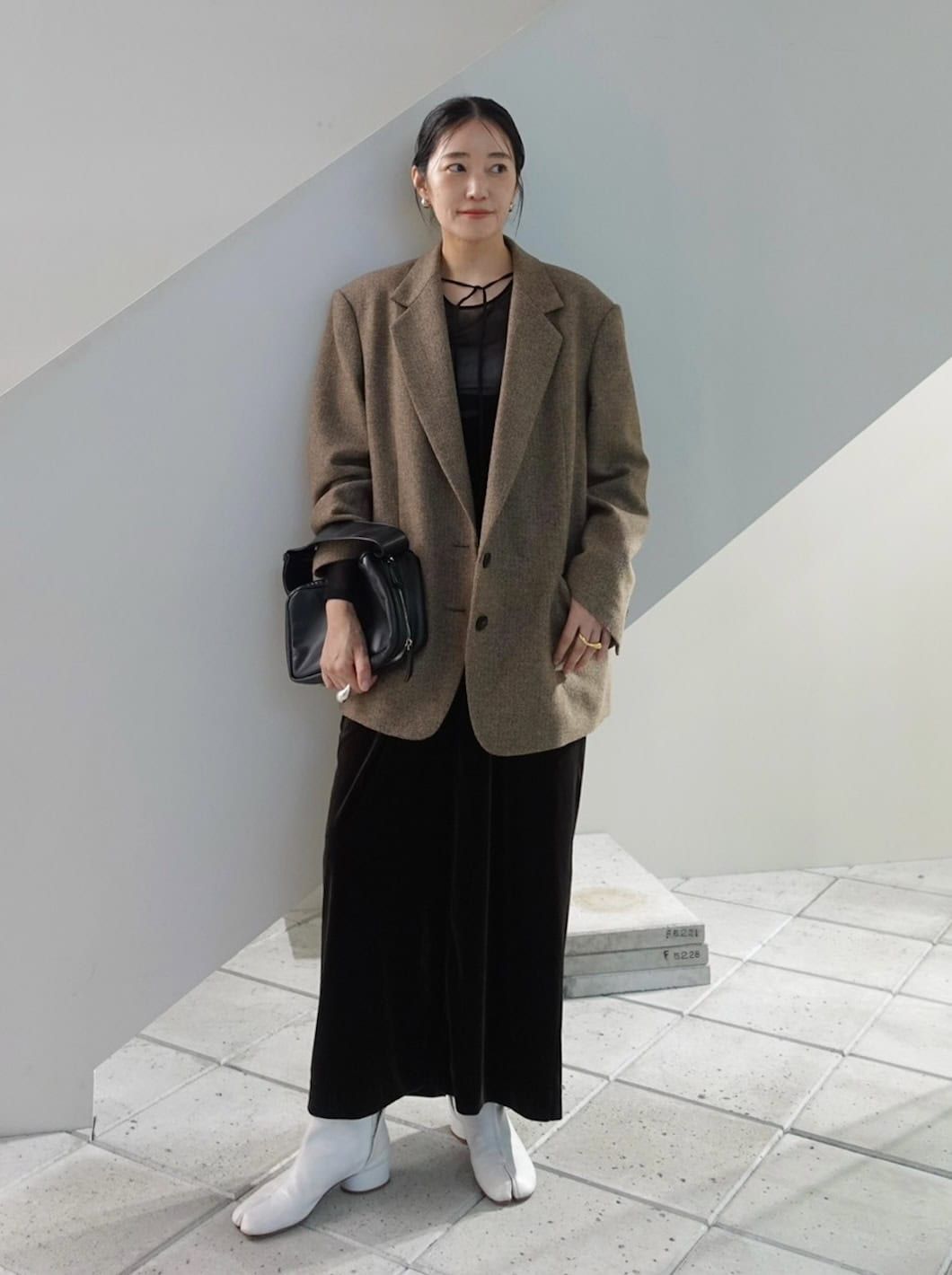 40代スナップ】レディなコーデに「オーバーサイズジャケット」がこなれ