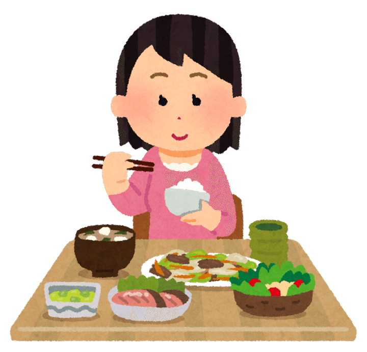 食事をしている女性のイラスト | かわいいフリー素材集 いらすとや