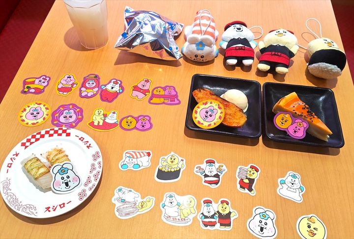 スシローとおぱんちゅうさぎ、んぽちゃむとのコラボ“後半”のグッズ