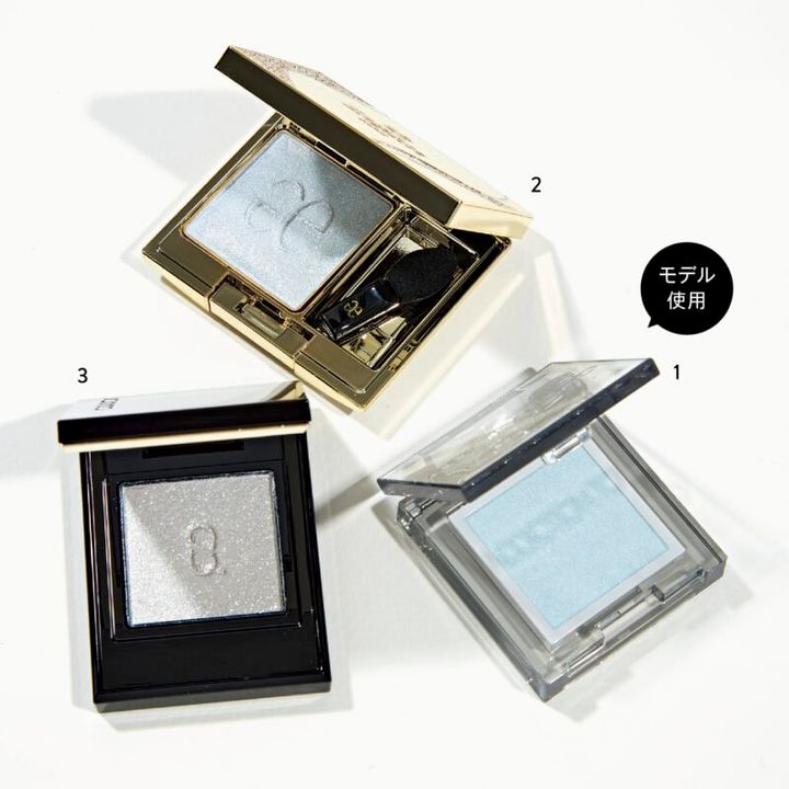 1_ザ シングル アイシャドウ ネイキッドシアー 005N Crispy Sky（アディクション ビューティ） 2_プレジール アイズ 01（エレガンス コスメティックス） 3_モノ ルック アイズ L-02（スック）