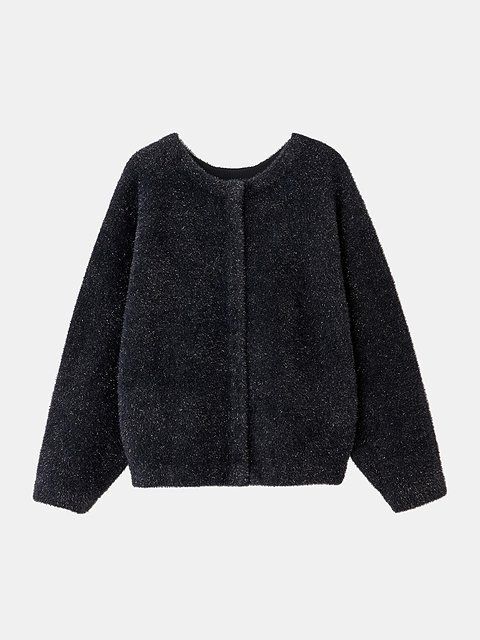 PLSTのラメフェザーヤーン2WAYカーディガン