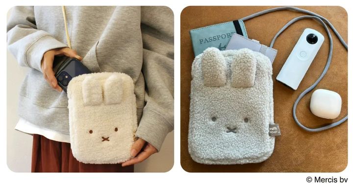 どっとポーチ ショルダーショート「ミッフィー」ボアシリーズ（使用イメージ）