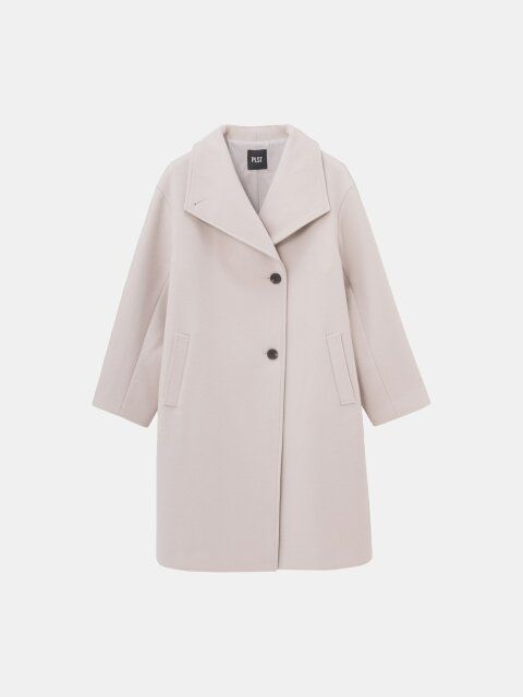 2025plst秋冬ウールモッサ2WAYスタンドカラーコート