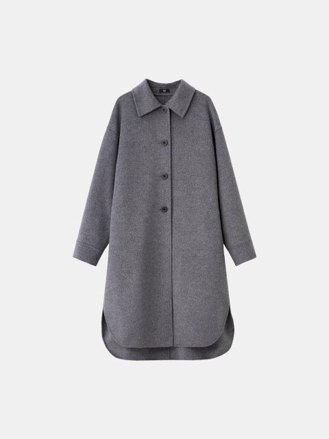 2025plst秋冬ウールブレンドリバーシャツコート