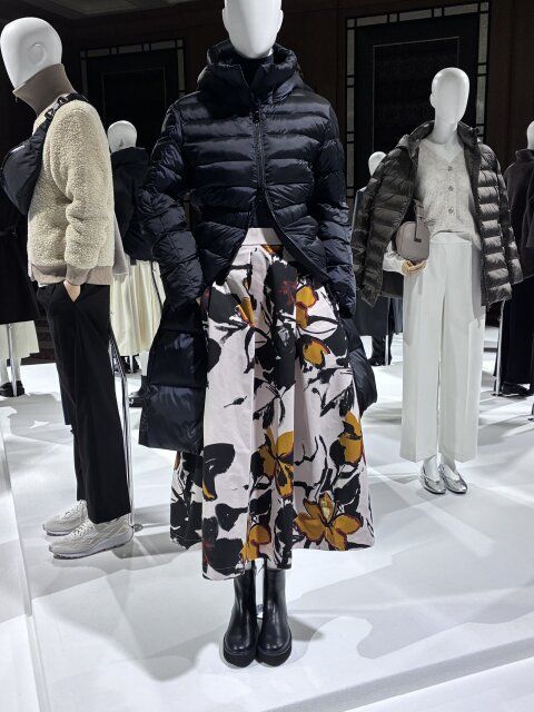 2025plst秋冬リモンタパデッドロングコートマネキンコーデ