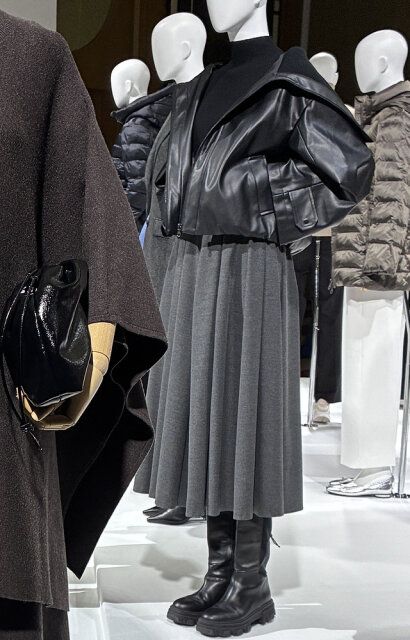 2025plst秋冬フェイクレザービッグカラーブルゾンマネキンコーデ