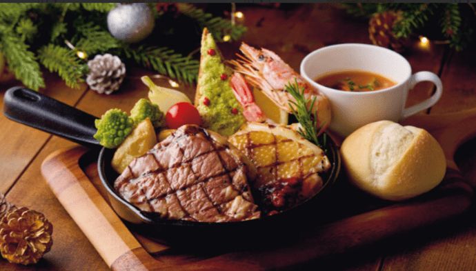 アンガス牛と阿波尾鶏のクリスマス・グリルプレート