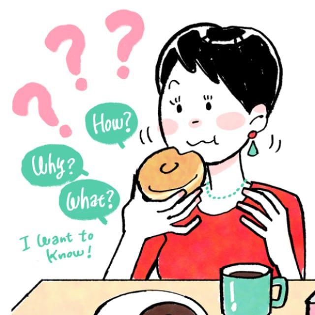 ドーナツを食べながら思い巡らすドーナツ探求家の溝呂木一美