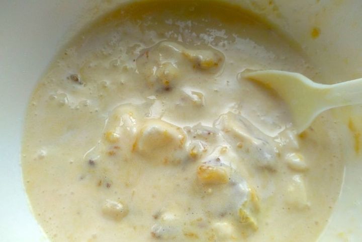 焼きいもとアイスを混ぜる